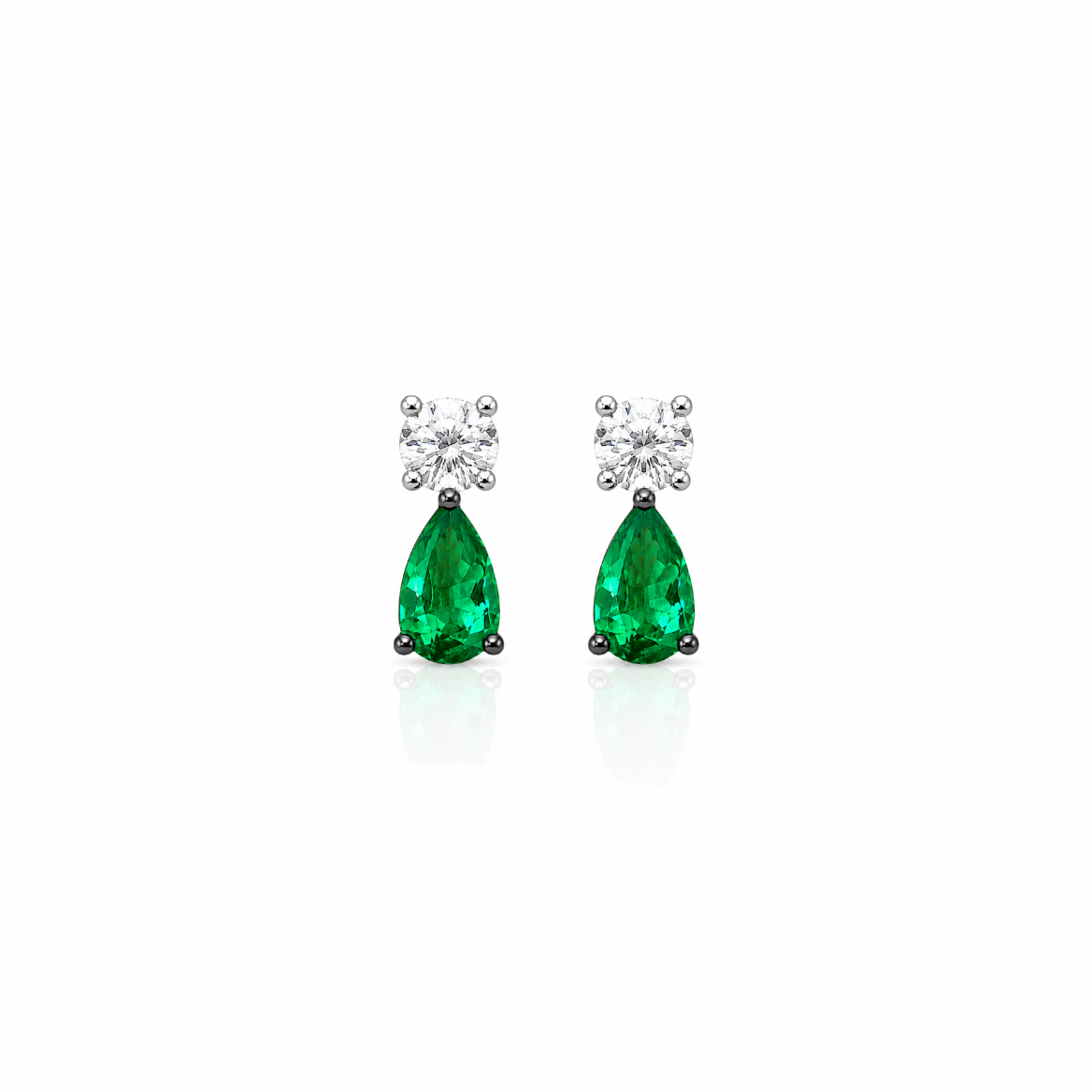Emerald & Diamond Drop Studs