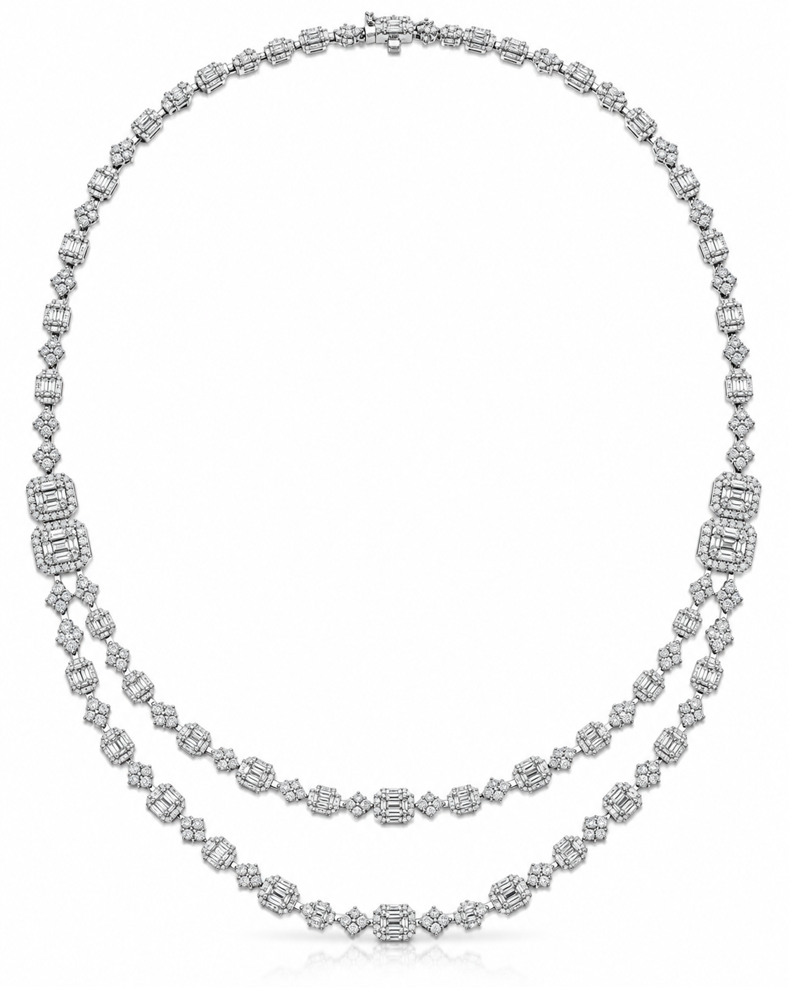 Double Layer Diamond Tennis Necklace