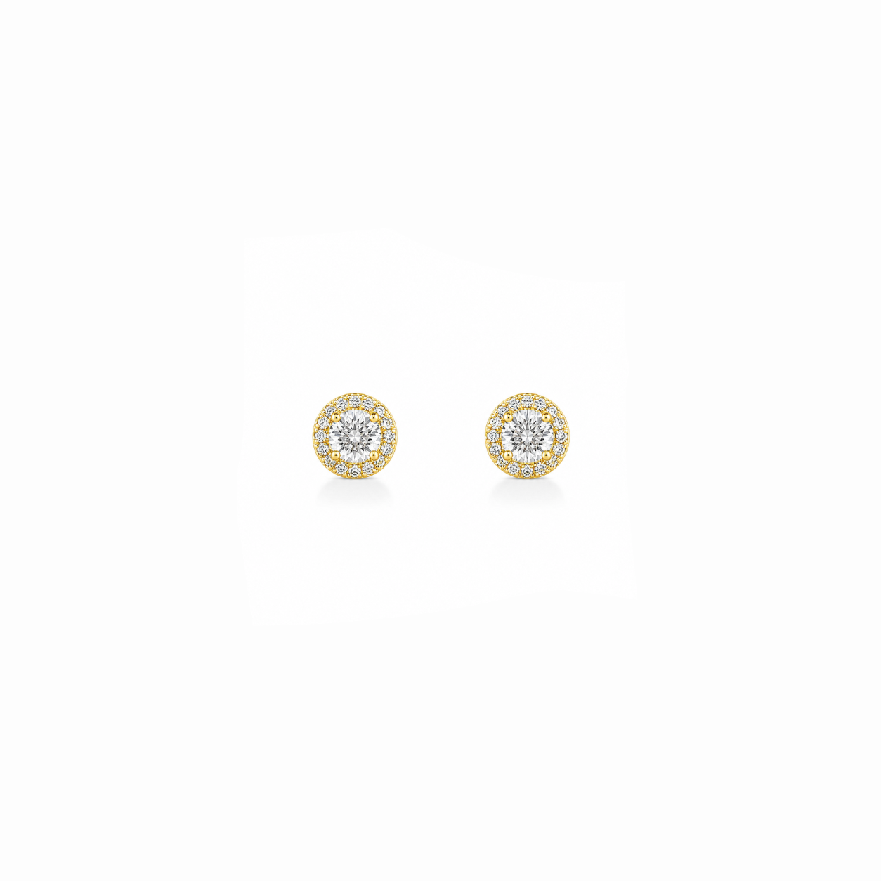 Classic Halo Mini Diamond Stud Earrings