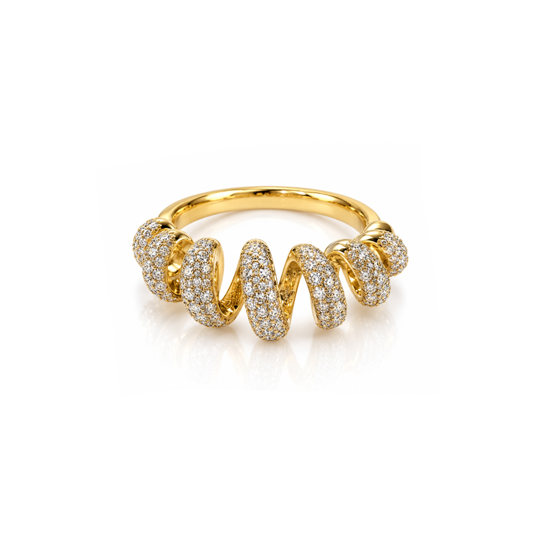 Curly Diamond Ring