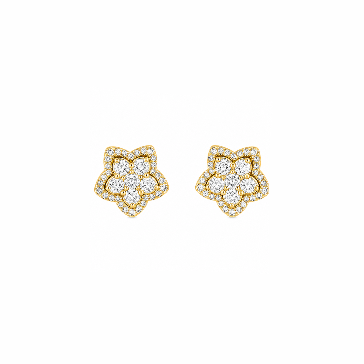 Floral Gemstone Halo Jacket Earrings