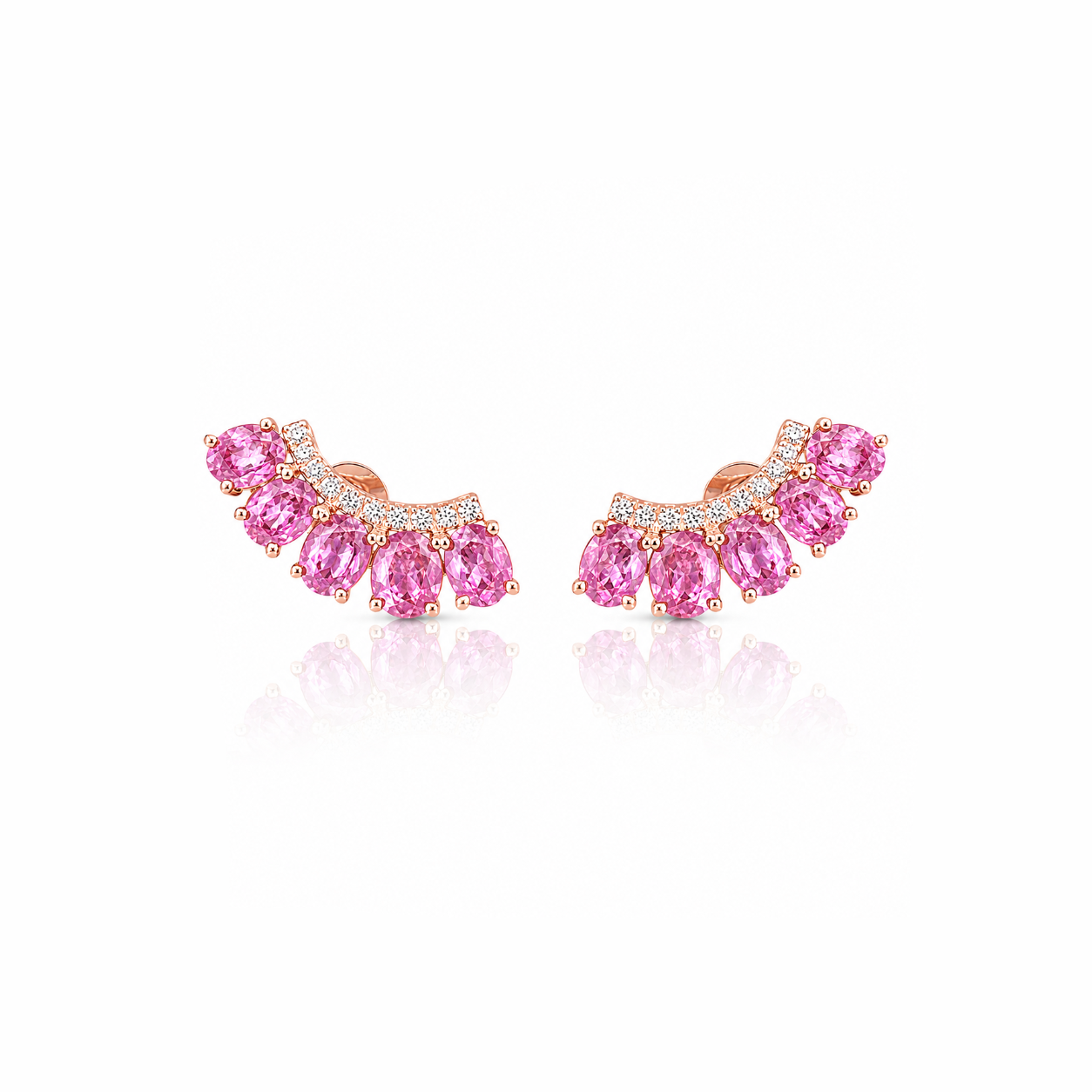 Oval Climber Earrings