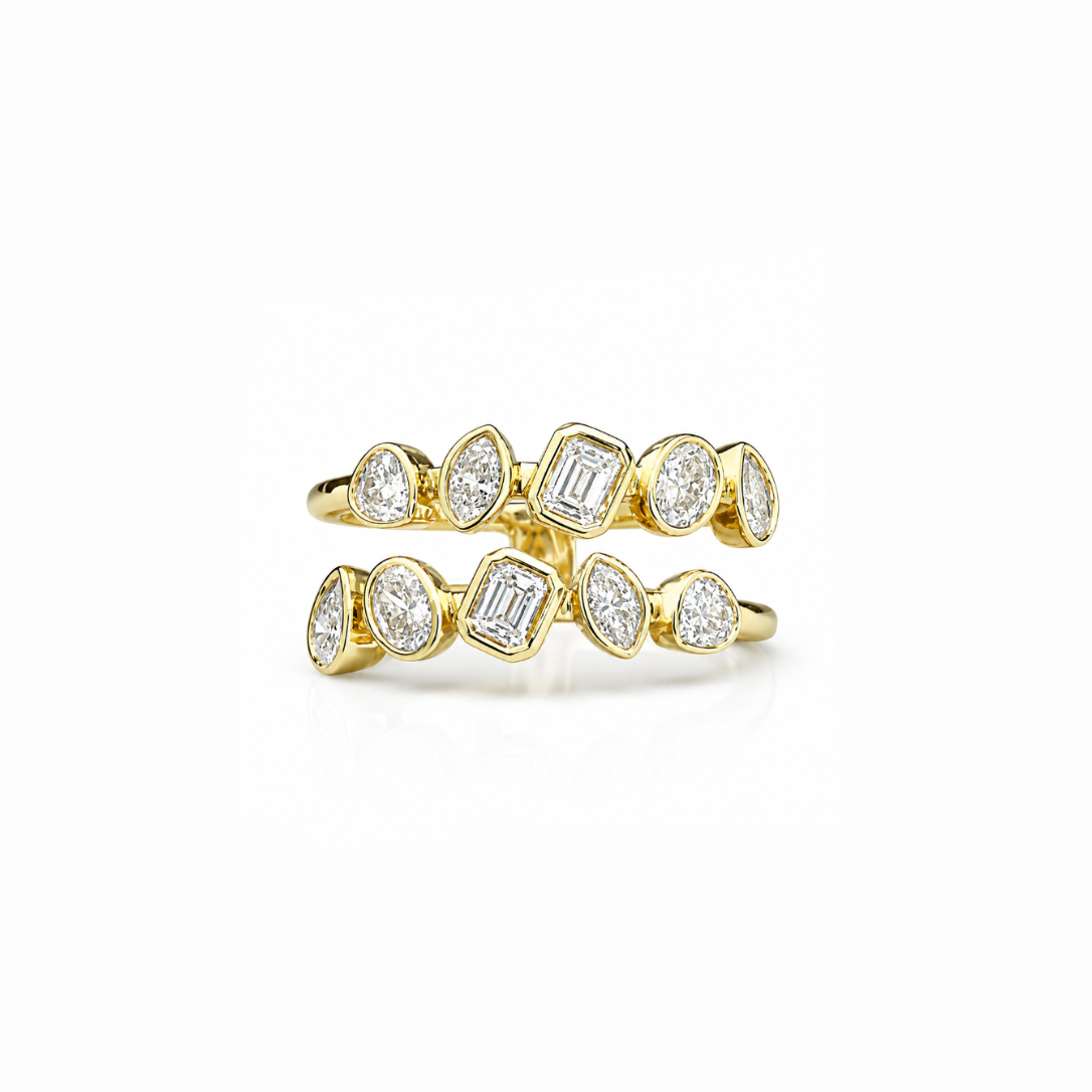 Mixed Cut Bezel Diamond Ring