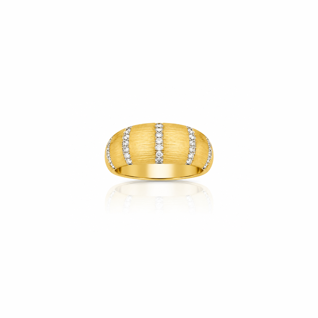 Dome Brushed Gold Ring