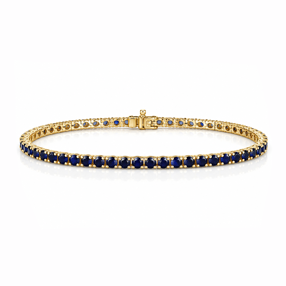 Men Blue Sapphire Tennis Bracelet