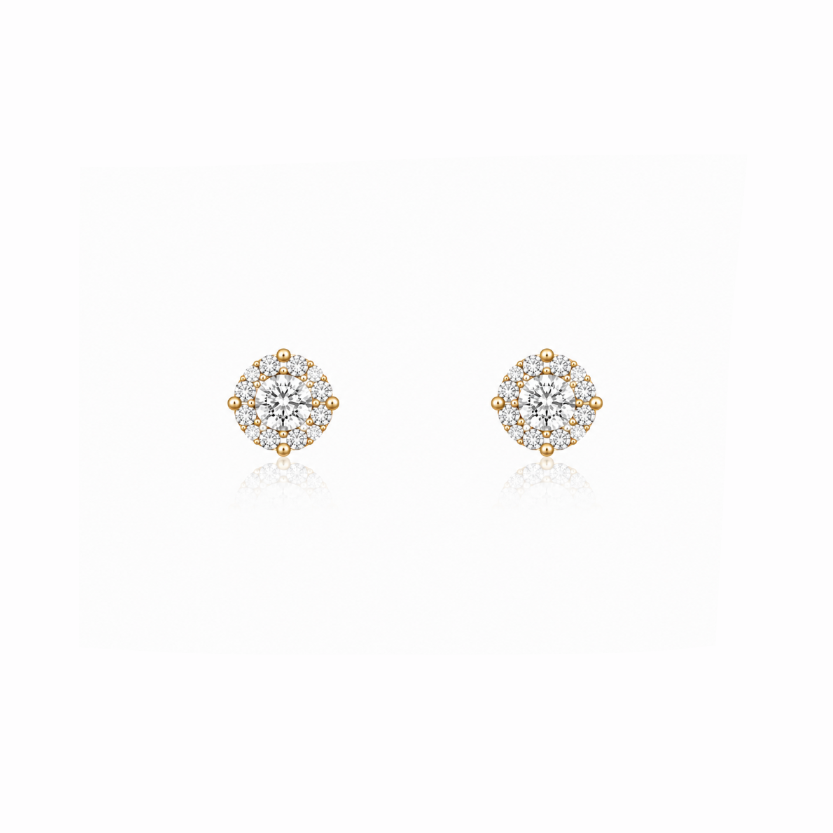 Diamond Halo Stud Earrings