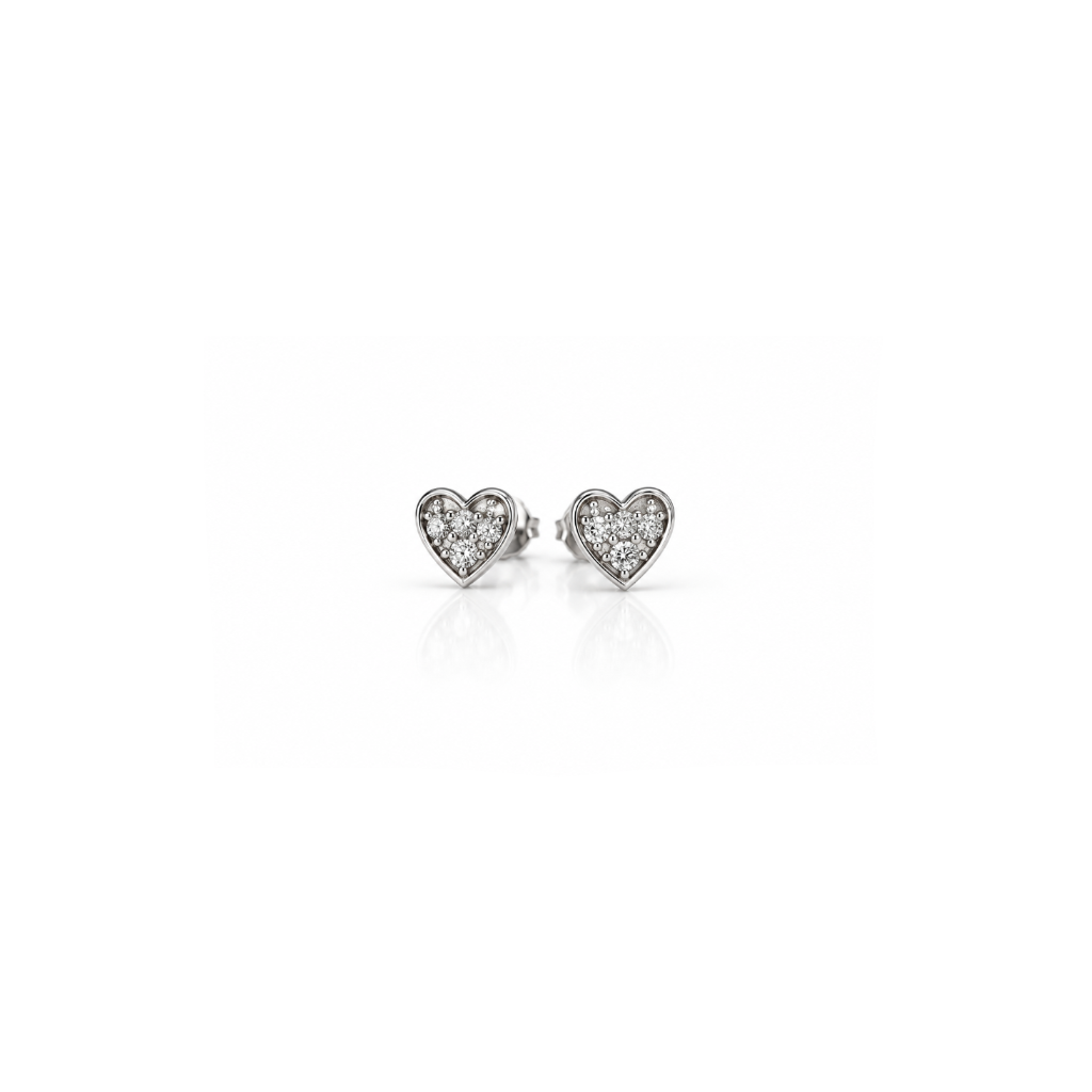 Petite Diamond Heart Studs
