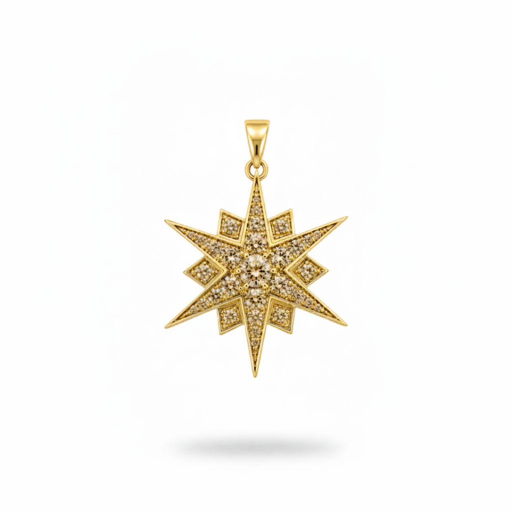 Brown Diamond Starburst Pendant
