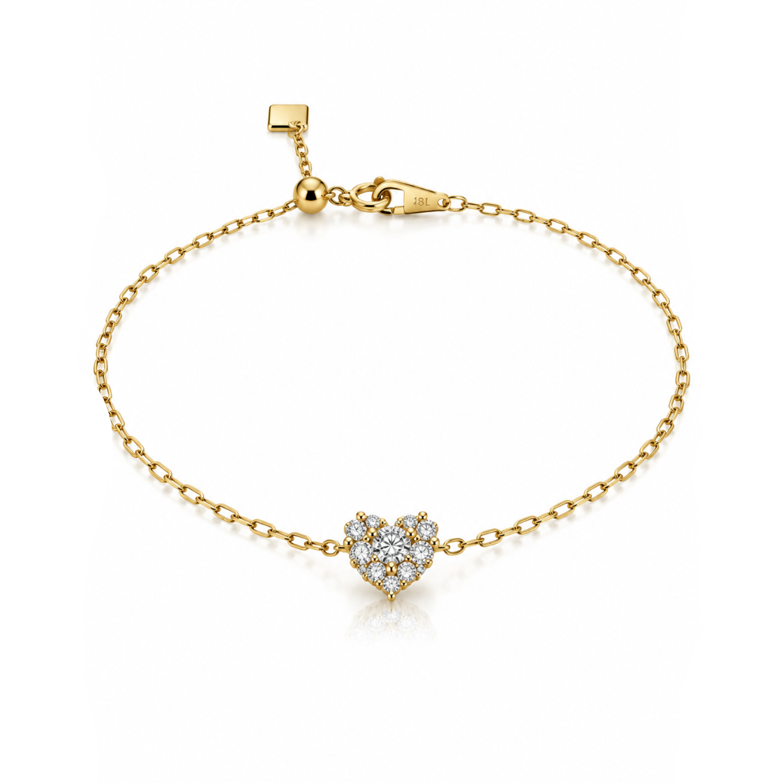 Diamond Heart Chain Bracelet