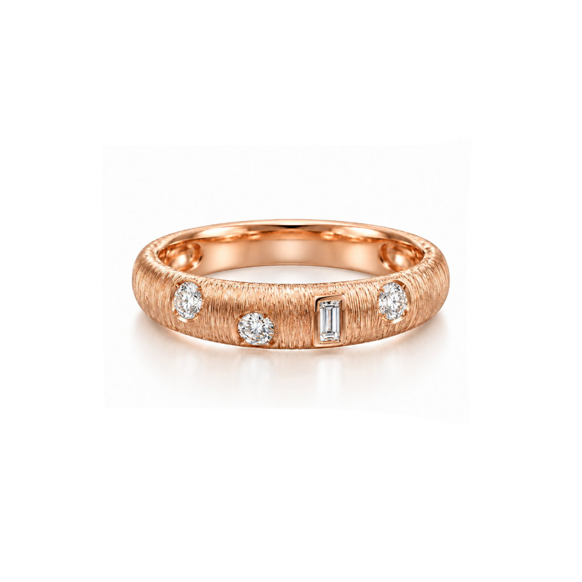Brushed Multishape Diamond Ring
