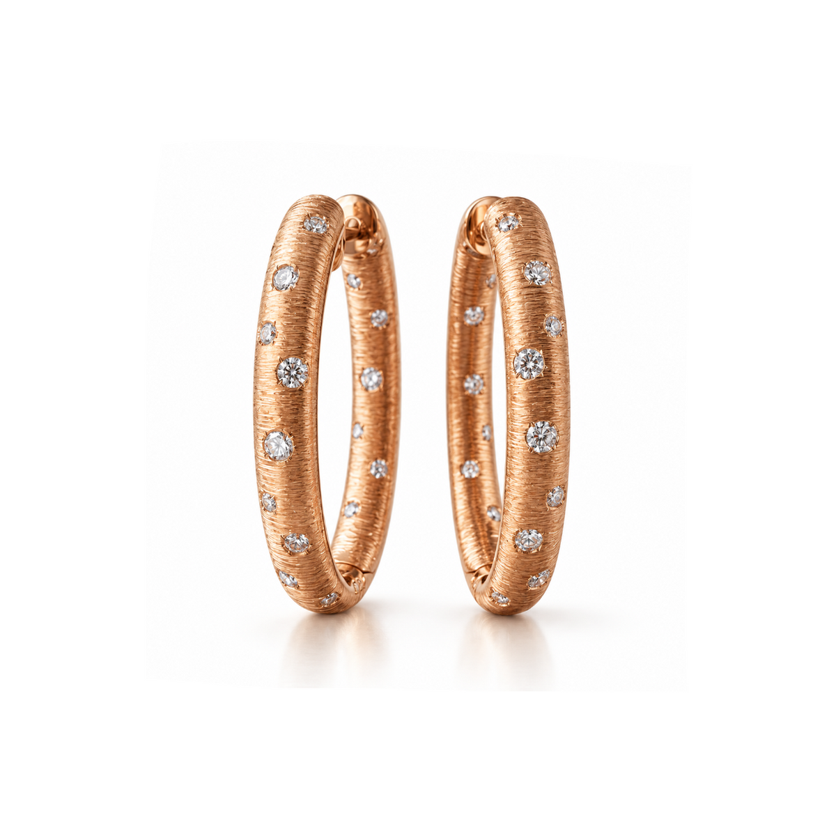 Brushed Diamond XL Hoops
