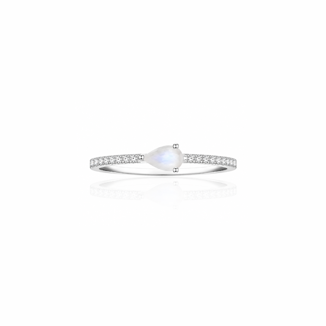 Moonstone & Diamond Band