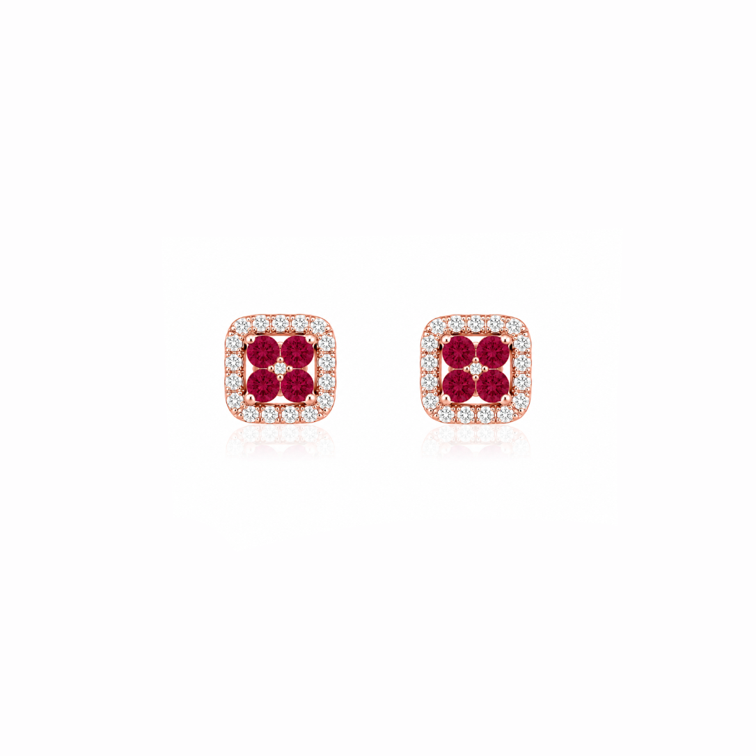 Gemstone Squared Jacket Earrings