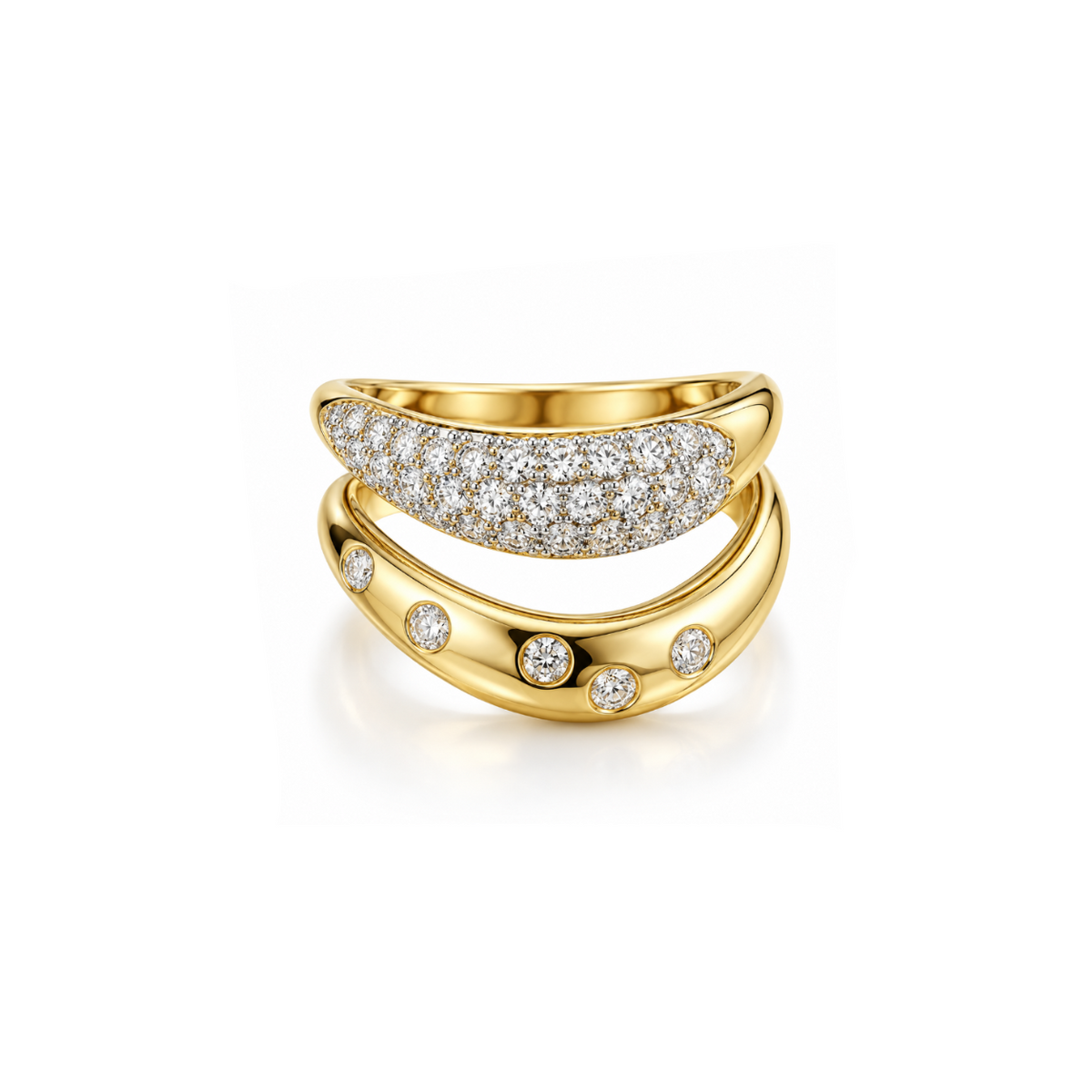 Double Curve Diamond Ring