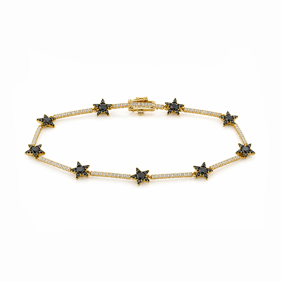Black Diamond Star Tennis Bracelet