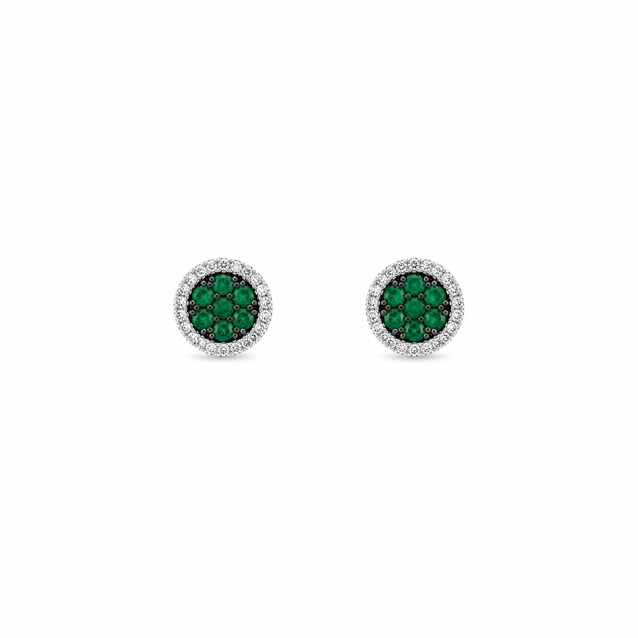 Round Halo Stud Earrings