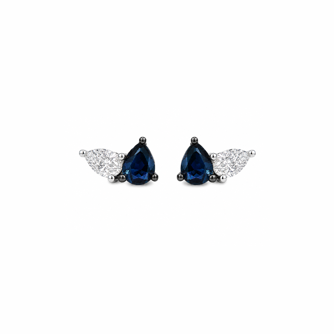 Gemstone Teardrop Studs