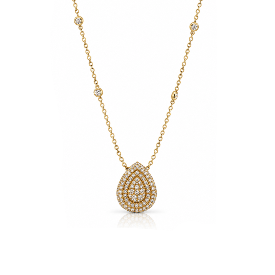 Full Diamond Teardrop Necklace