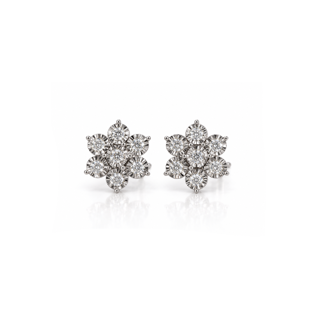 Illusion Midi Flower Studs