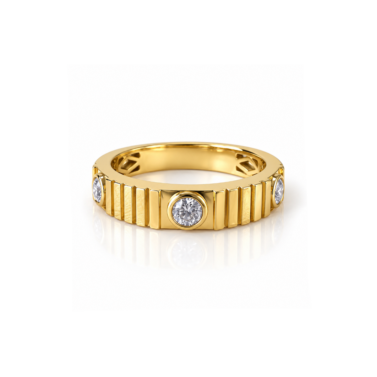 Fluted Bezel Ring