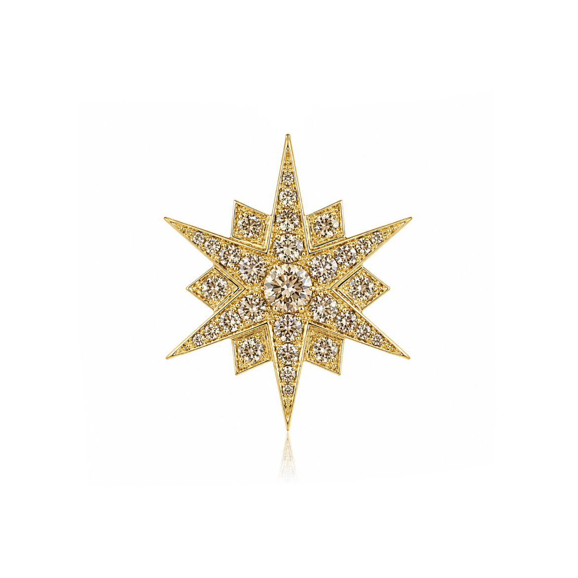 Brown Diamond Star Brooch
