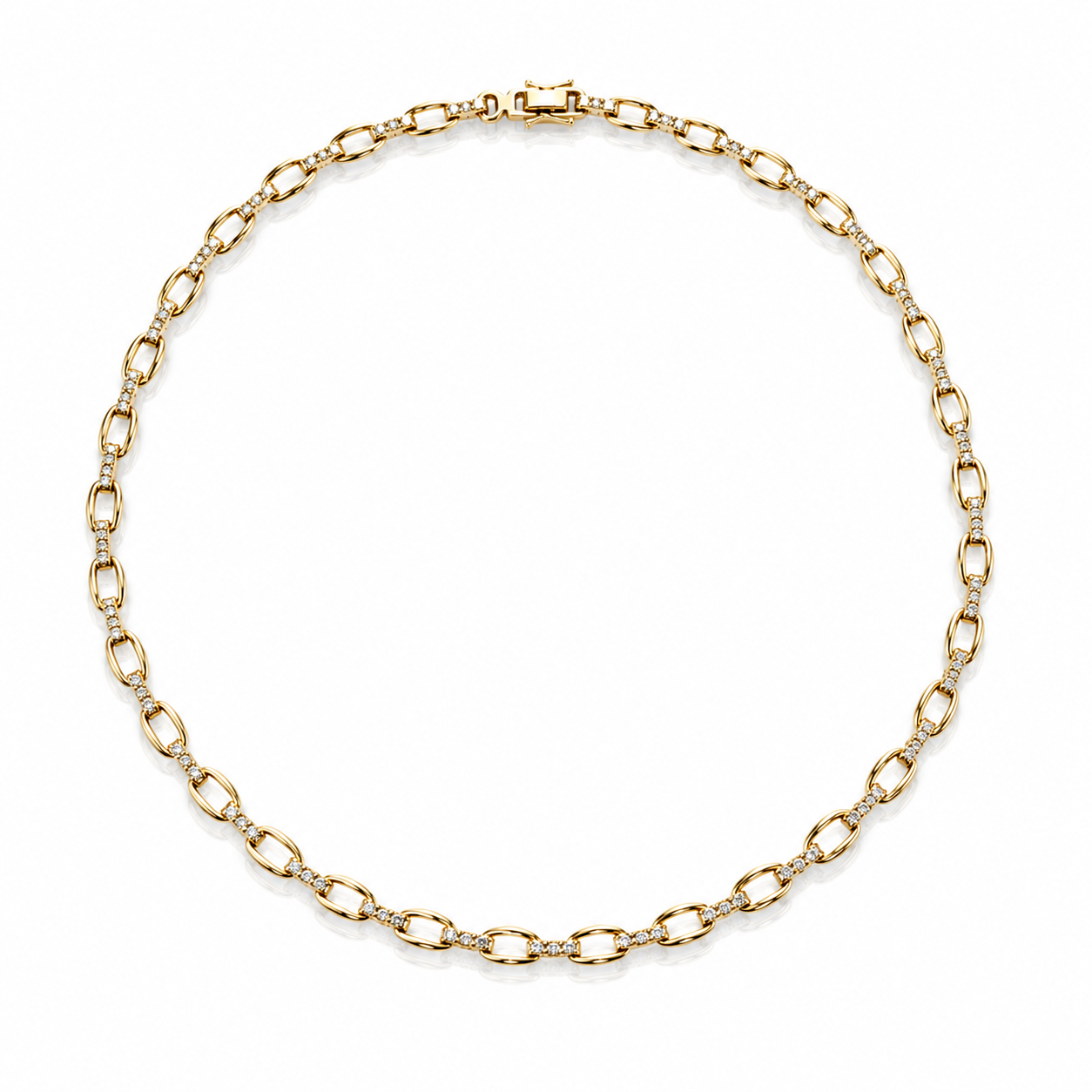 Diamond Link Tennis Necklace