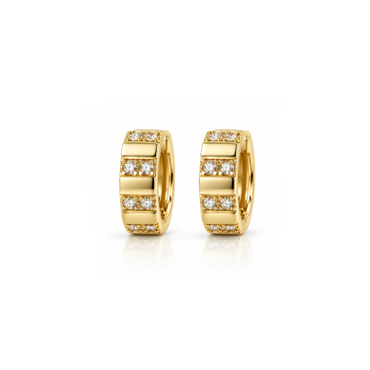 Mini Diamond Block Hoops