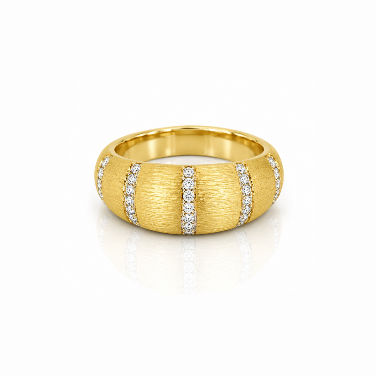 Dome Brushed Gold Ring