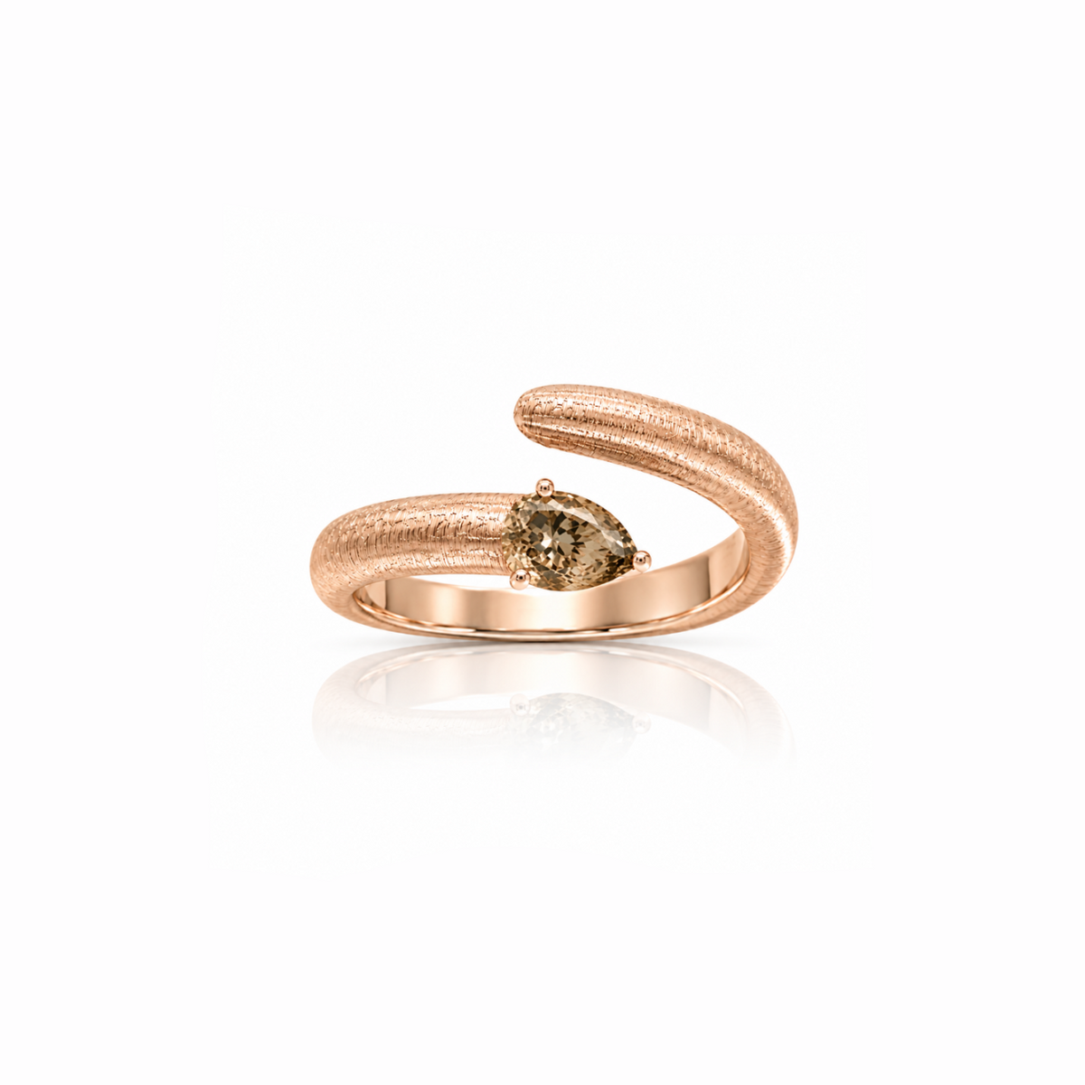 Pear Coil Pinky Ring