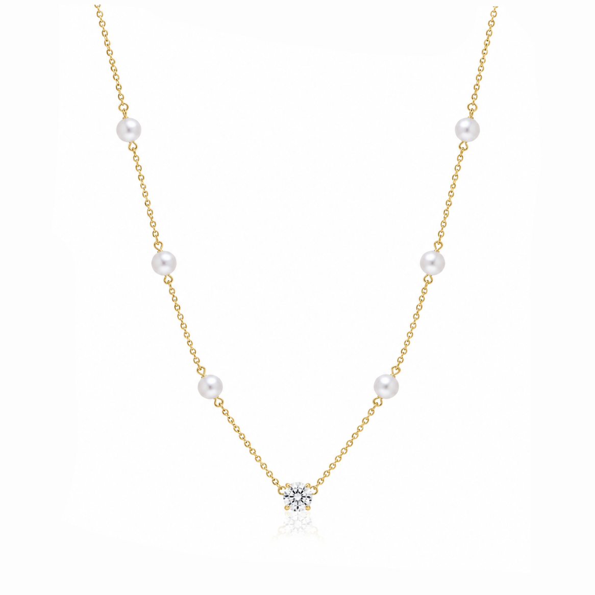 Mini Diamond & Pearl Necklace
