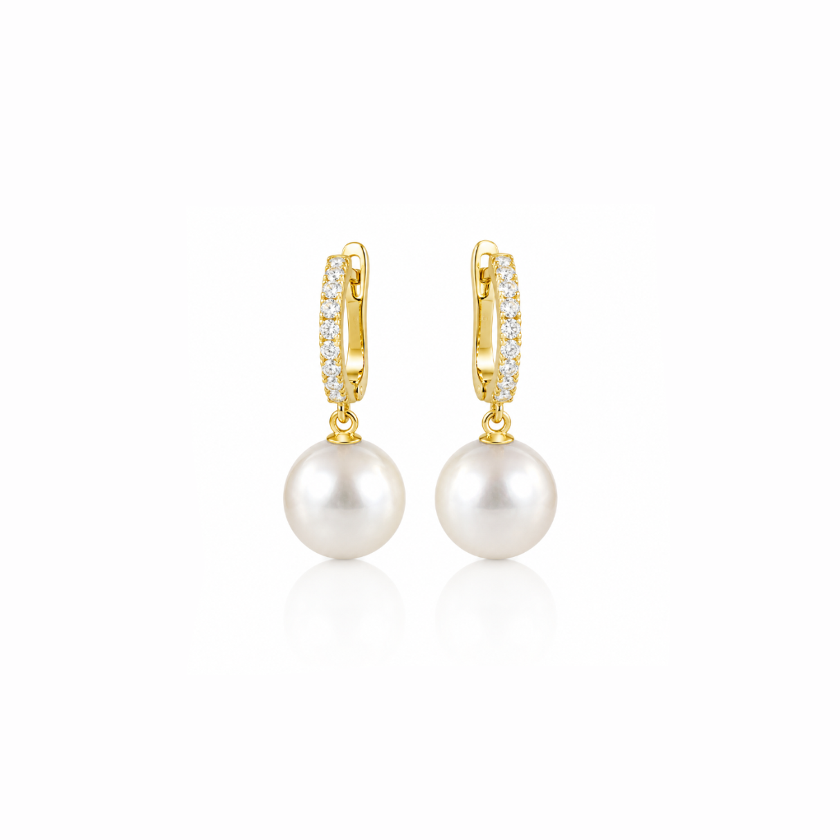 Pearl & Diamond Hoops