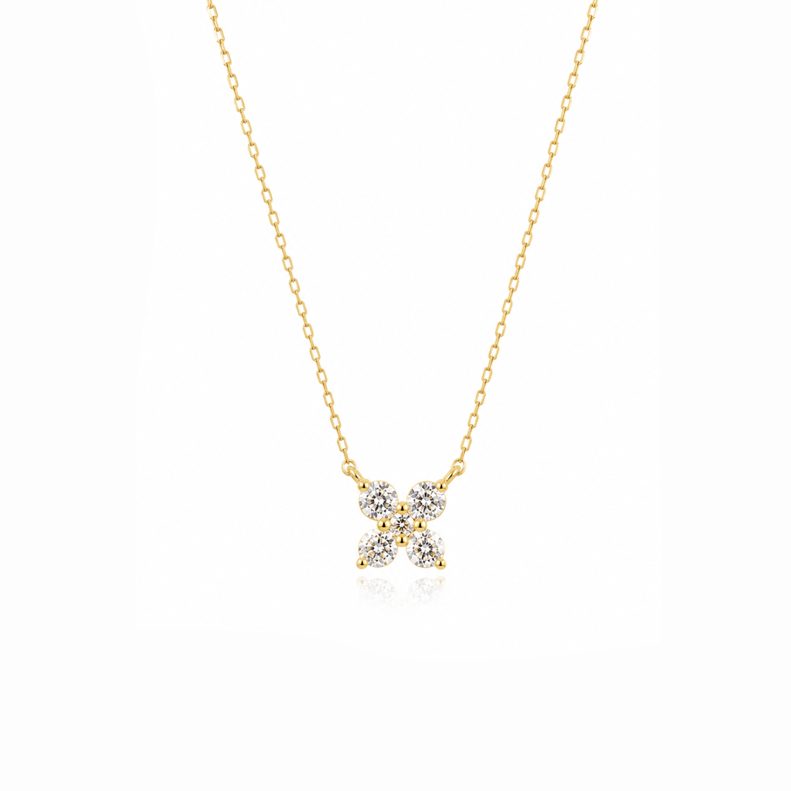 4 Petal Diamond Necklace