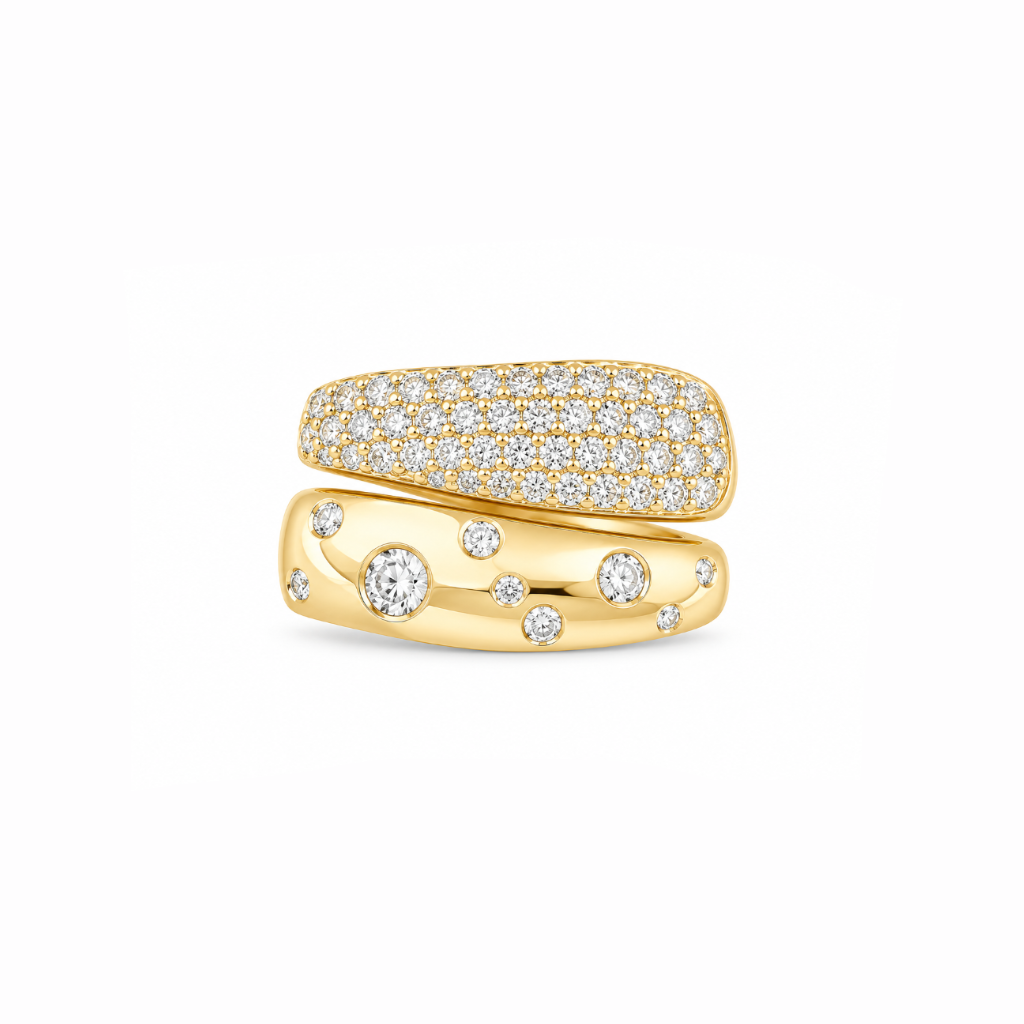 Polka Diamond Double Ring
