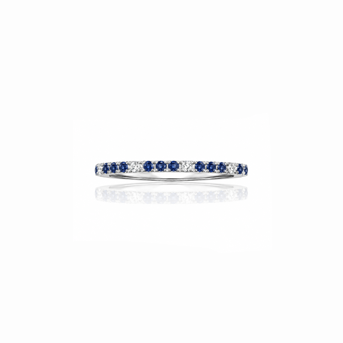Blue Sapphire & Diamond Band