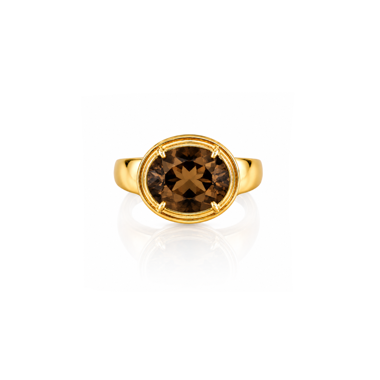 Smokey Topaz Mega Pinky Ring