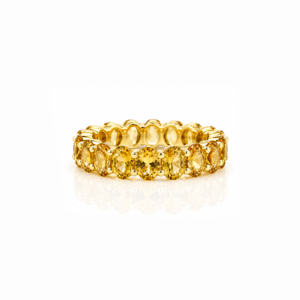 Oval Citrine Eternity Band