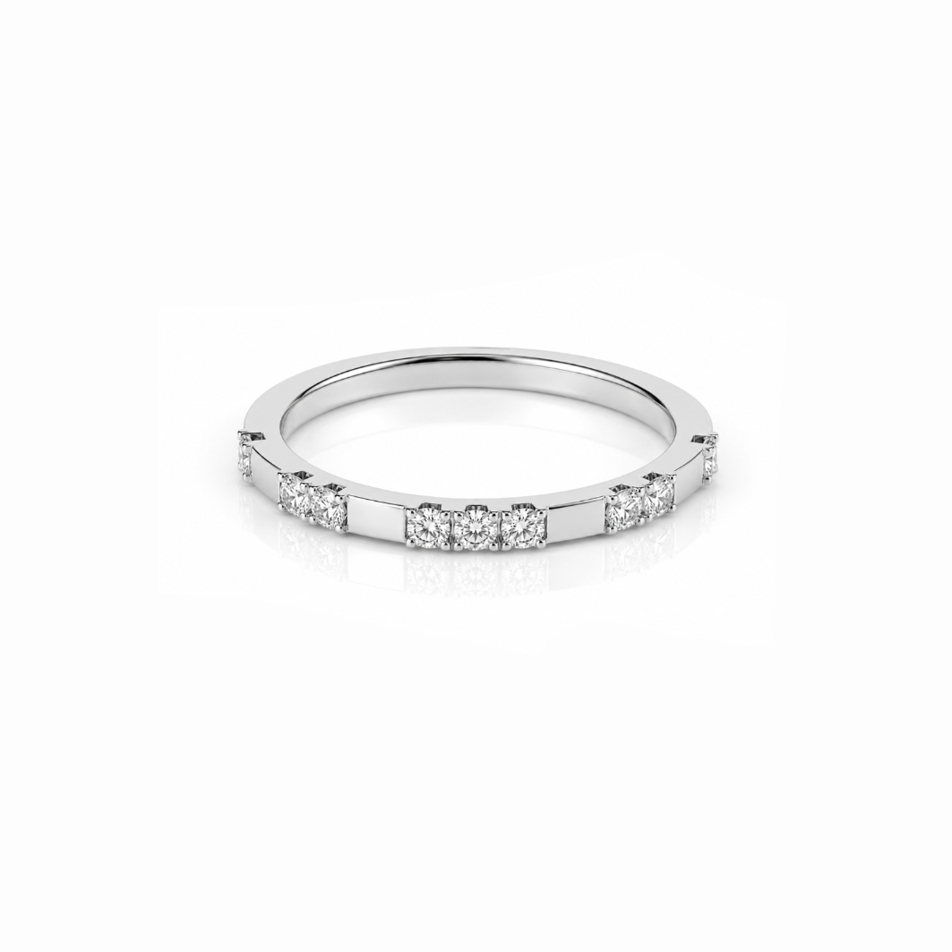 Interval Diamond Thin Ring