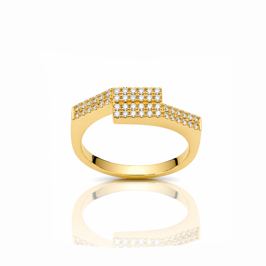 Geometric Diamond Wrap Ring