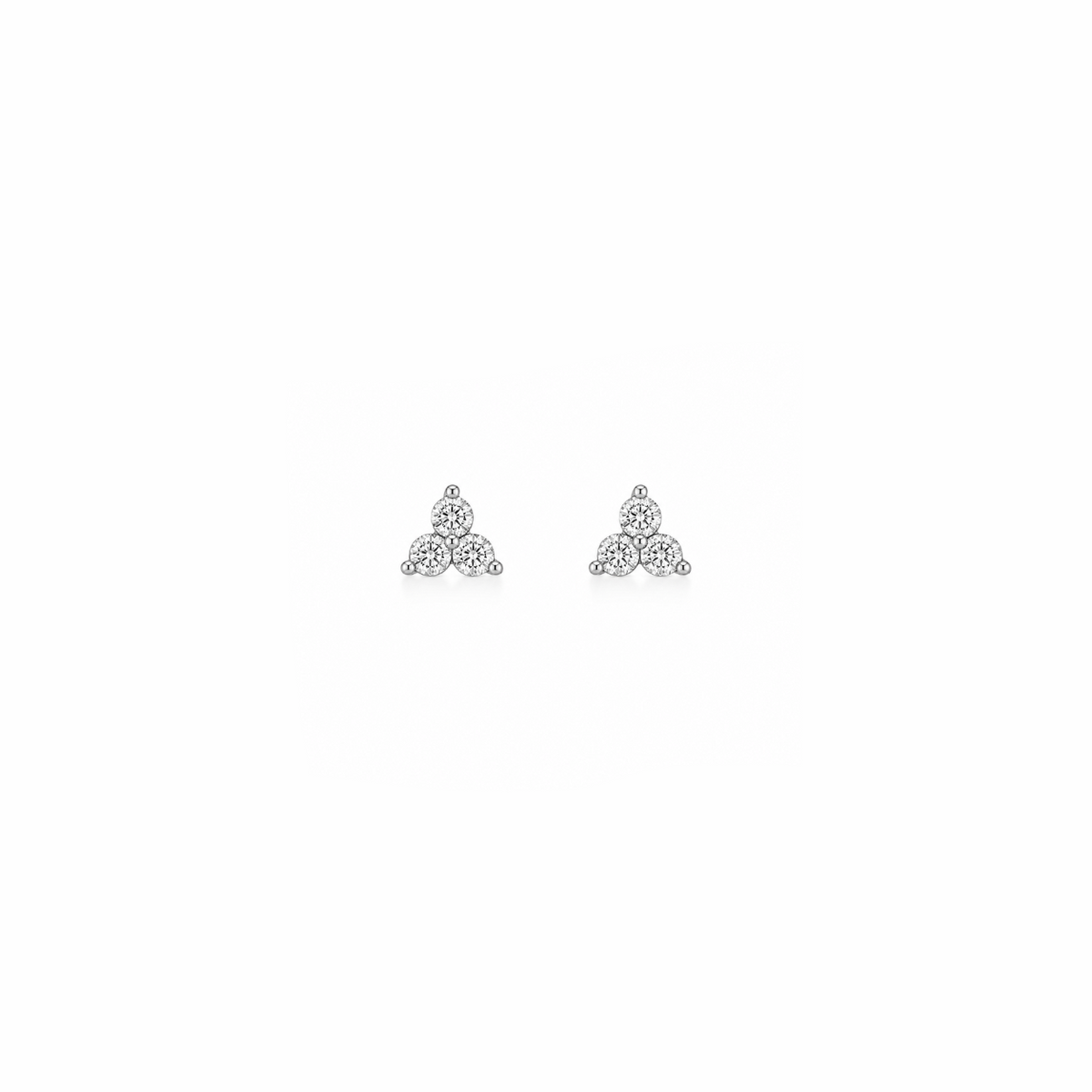 Mini Trinity Diamond Stud Earrings