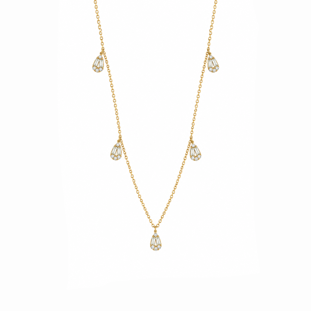 Diamond Mini Pave Drop Chain Necklace