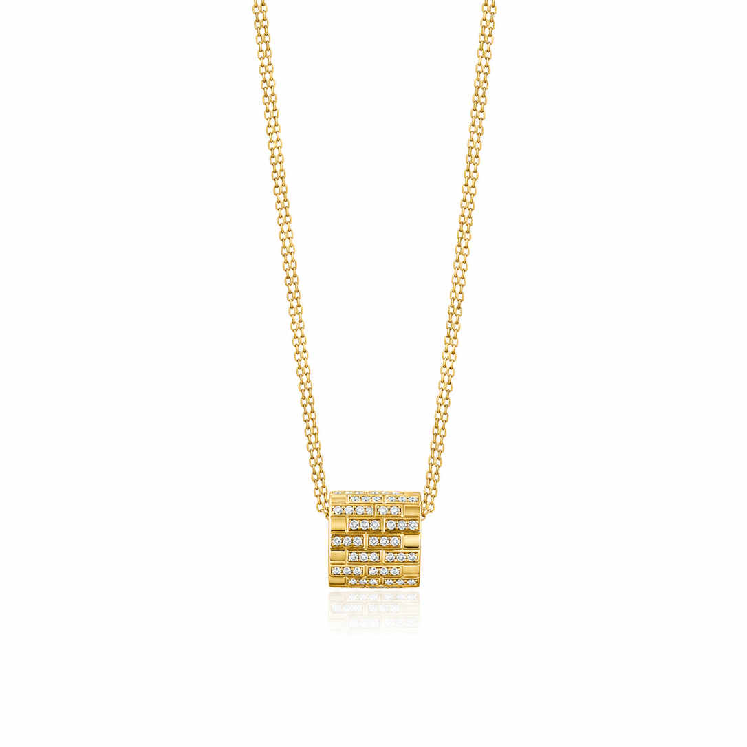 Diamond Wheel Pendant Necklace