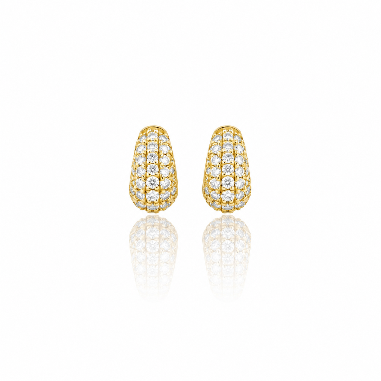 Pavé Diamond Domed Huggie Earrings