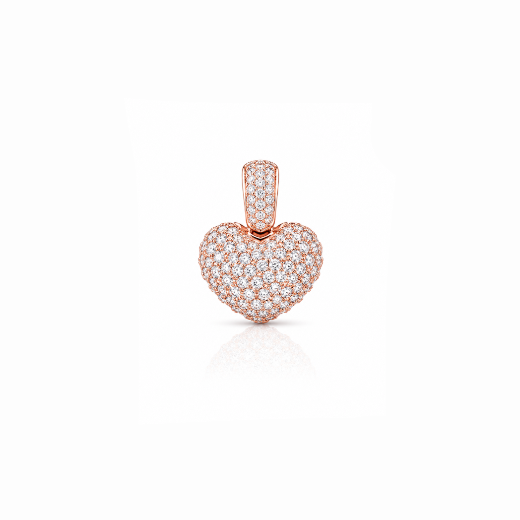 Full Pavé Diamond Heart Pendant