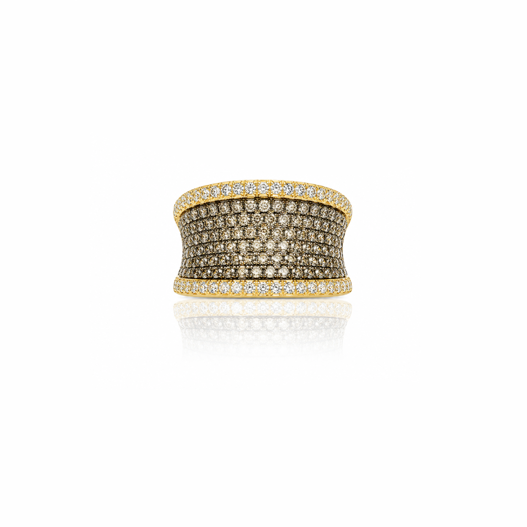 Champagne Horizon Pavé Ring