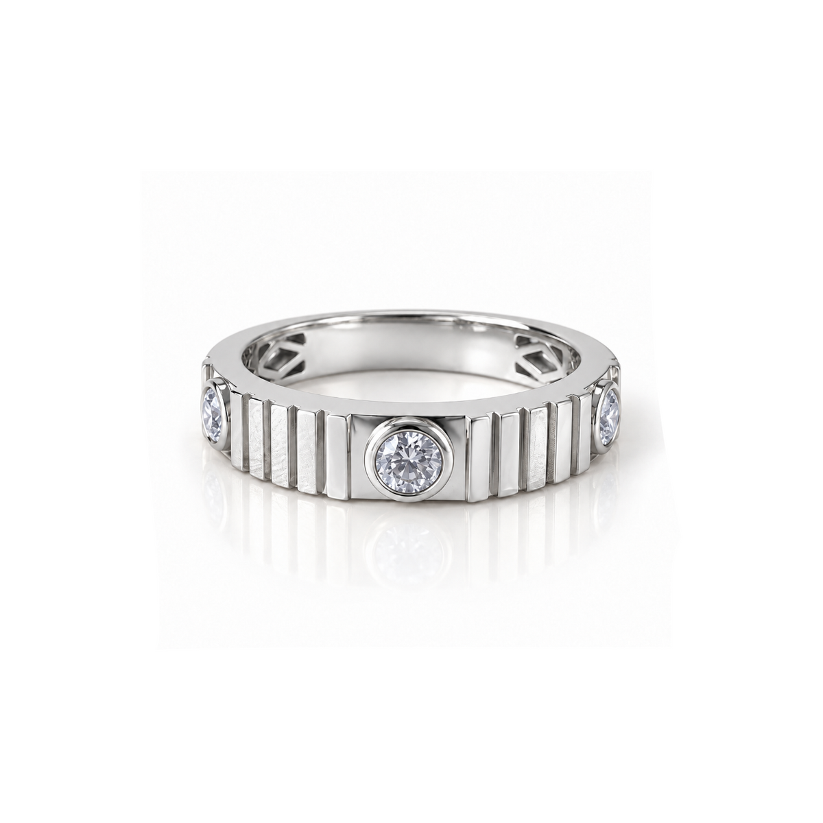 Fluted Bezel Ring