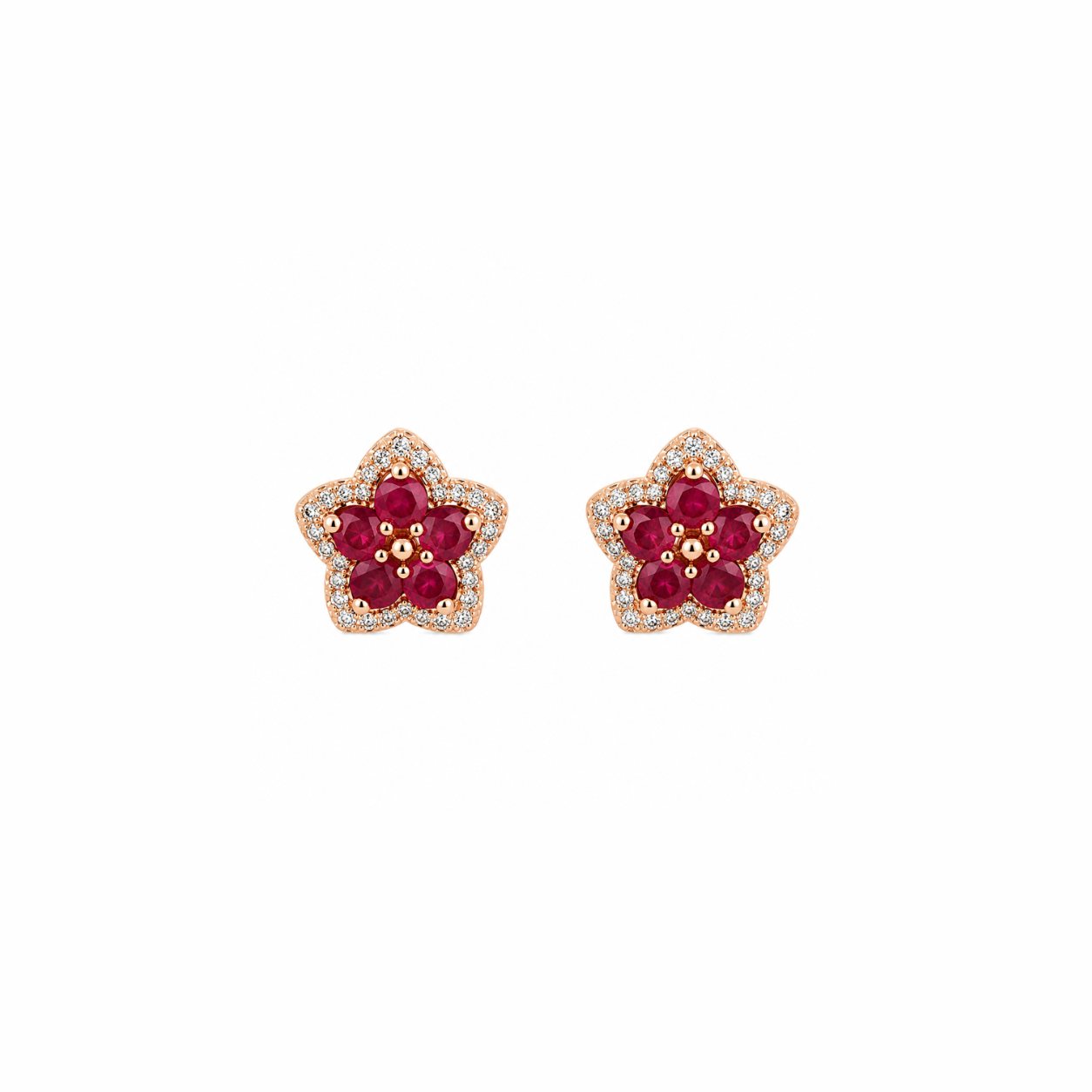 Floral Gemstone Halo Jacket Earrings