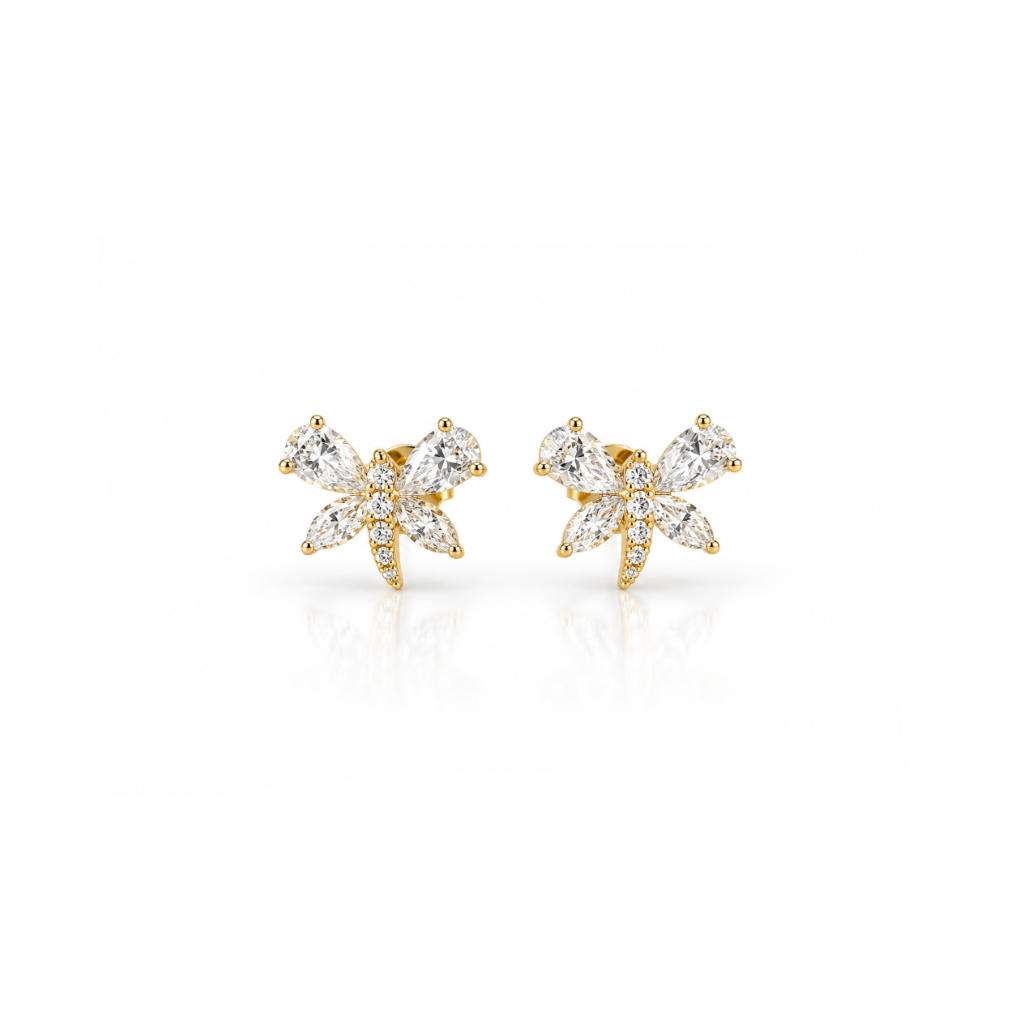 Mini Diamond Dragonfly Studs