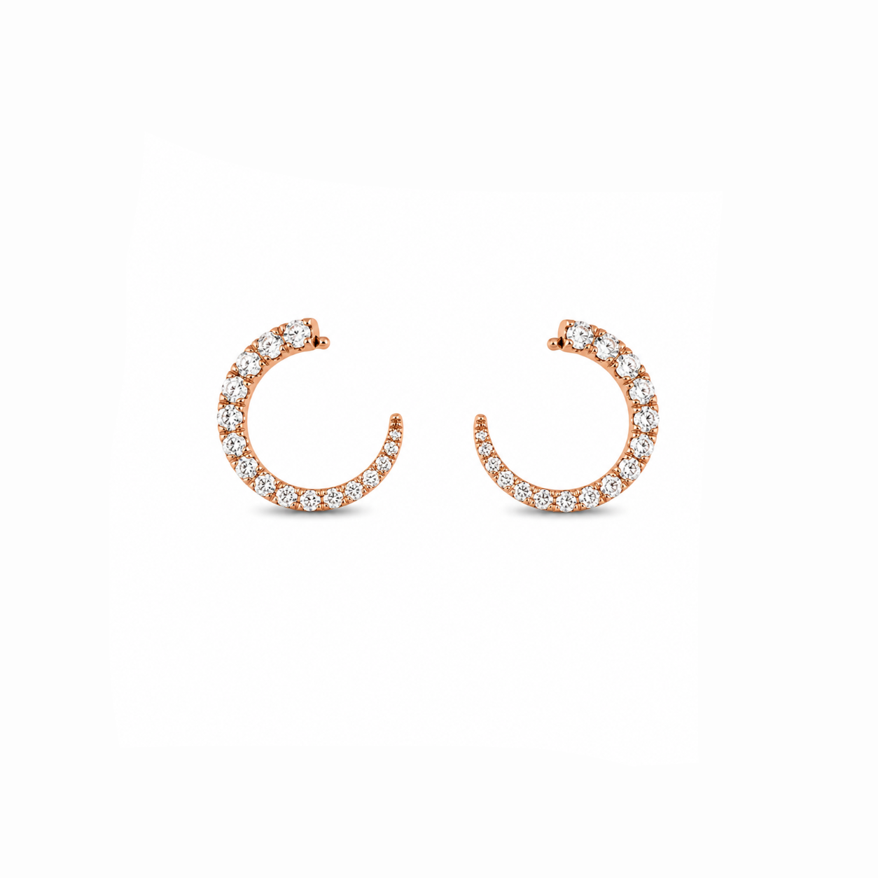 Diamond Open Hoop Earrings
