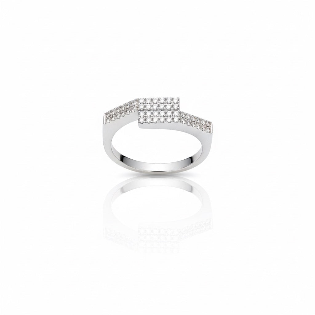 Geometric Pavé Diamond Wrap Ring