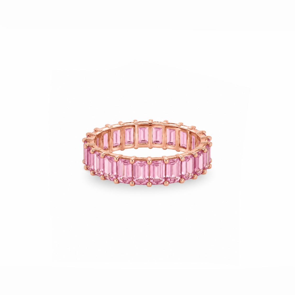 Pink Sapphire Eternity Band
